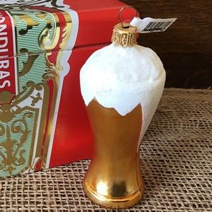 Crate&Barrel German glass beer ornament. NWT